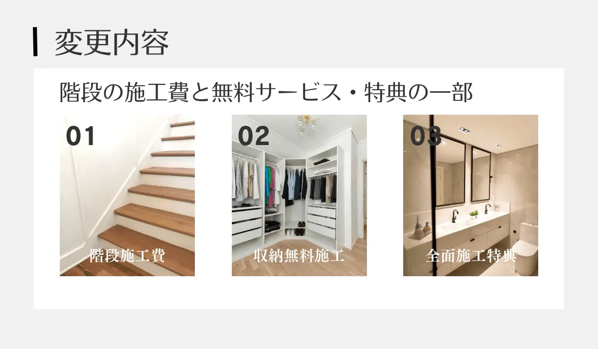 2026年8月の価格変更内容は3つ